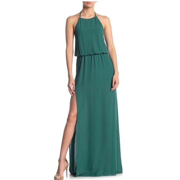 Show Me Your Mumu Heather Halter Maxi Dress - XXS - Elegant Green - Picture 2 of 10